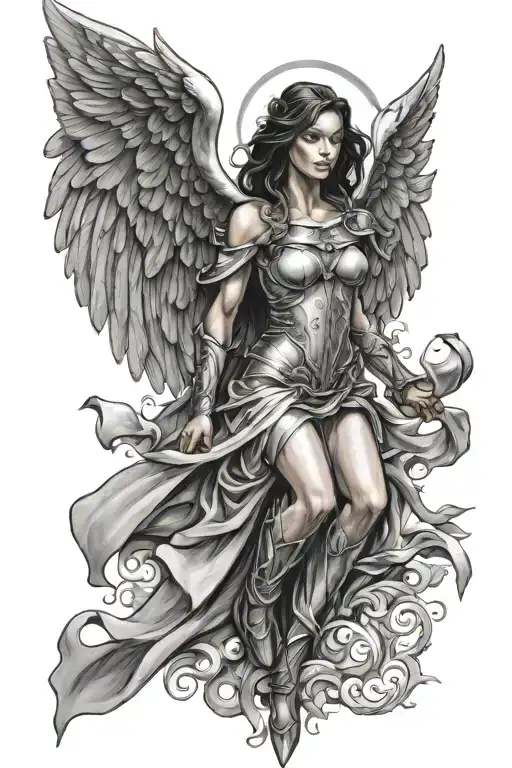 Female Archangel Floating