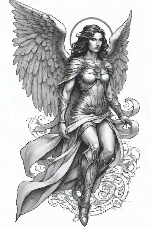 Female Archangel Floating