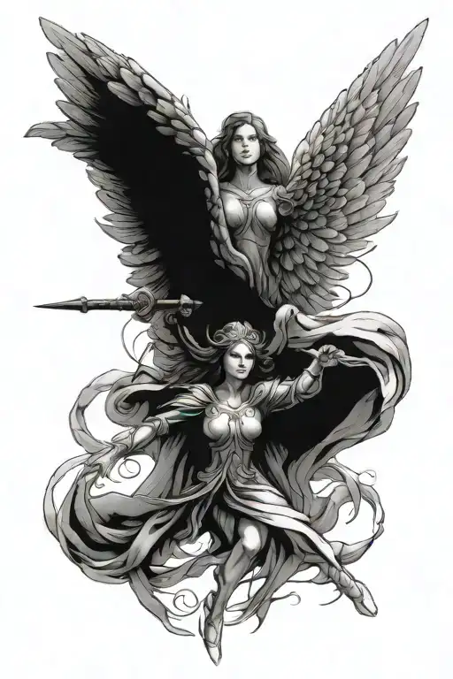 Female Archangel Flying