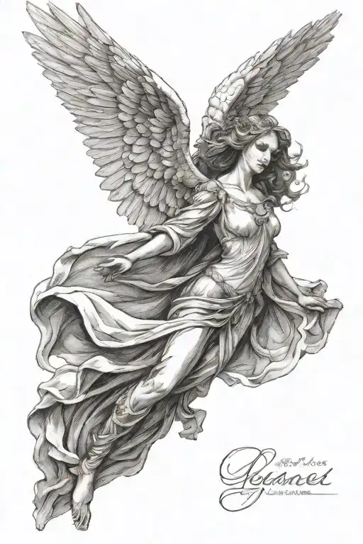 Femal Archangel Flying
