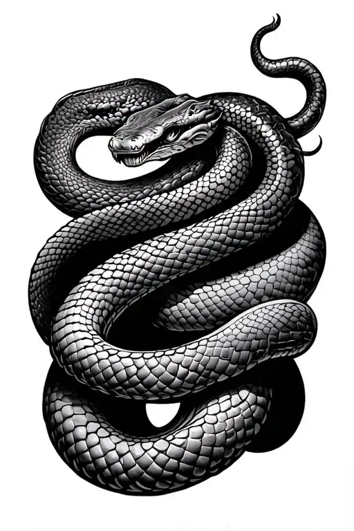 Snake Wrapping Around The Leg