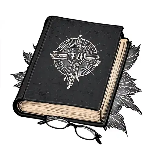 A Bible And The Glasses Surrounded