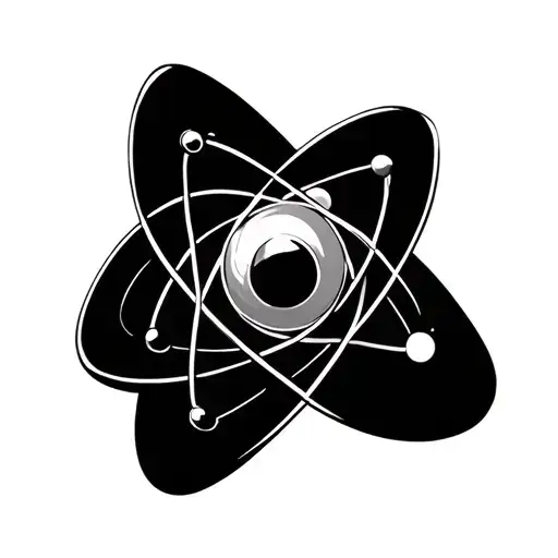 Atom Structure With Crossing Arrow