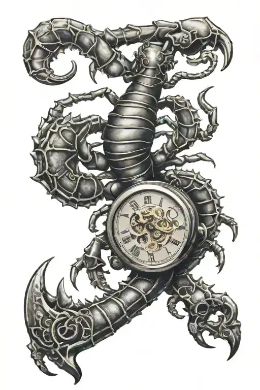 Scorpion With 1 Mechanical Pocket Watch And A Filagree Pocket Watch