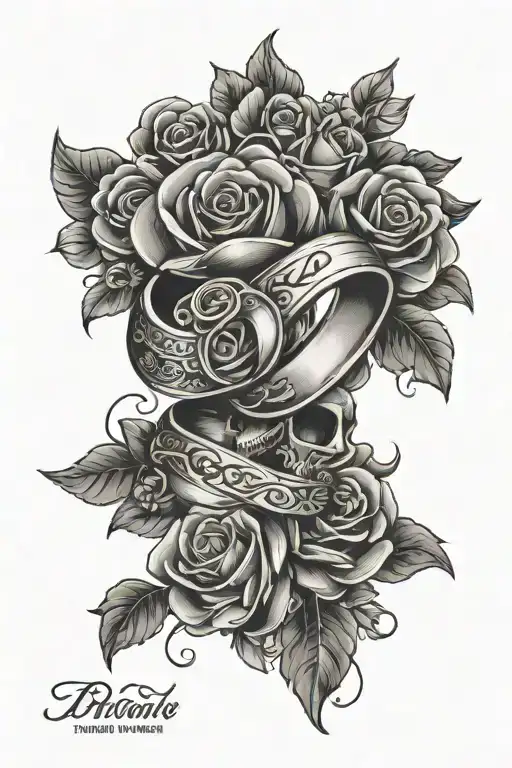 Kids Names Incorporated Into The Design Featuring Wedding Rings