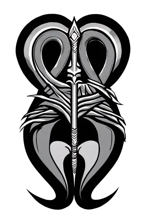 Nubian Spear Pointing At Vulva Shapes Hidden