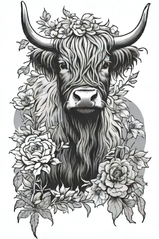 Train Highland Cow December And June Birth Flower Bouquet
