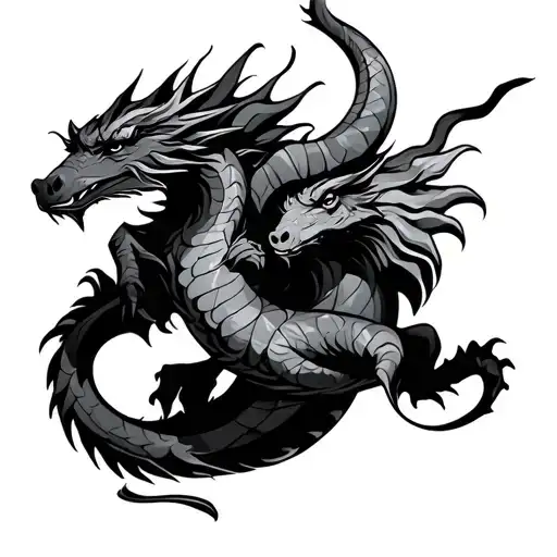 Dragon And Bull Taurus Zodiac Sign Intertwined