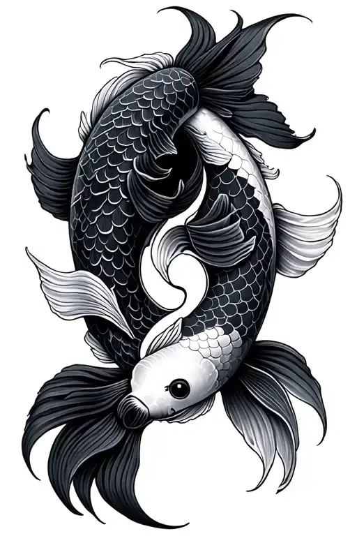 Matching Koi Fish Ying Yang