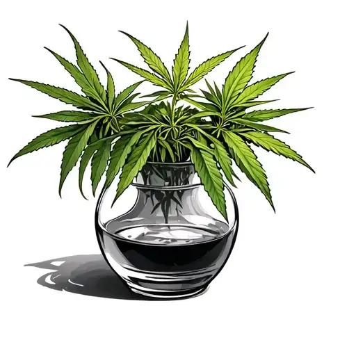 Weed Plant In Bong Vase
