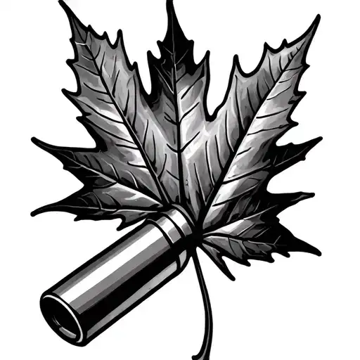 Maple Leaf With A Bullet