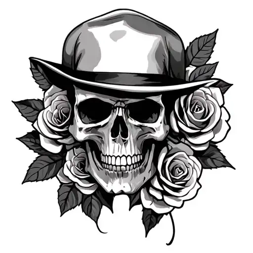 Mafia Boss Skull With Roses