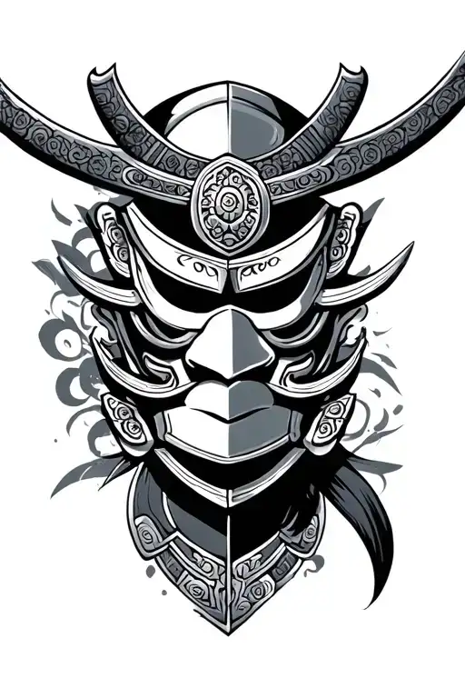 Samurai Mask Half Leg Sleeve