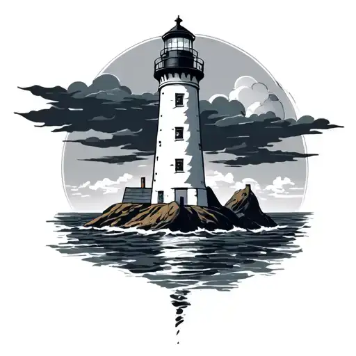 Lighthouse Dark Clouds