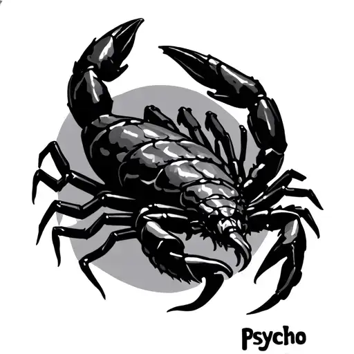 Scorpio Zodiac Symbol And With The Psycho Word Written