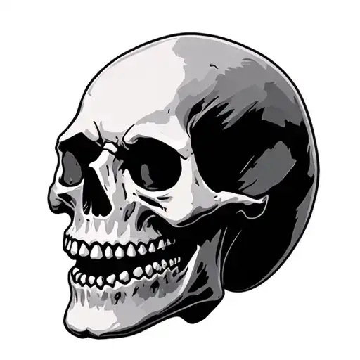 Skull With Crooked Teeth