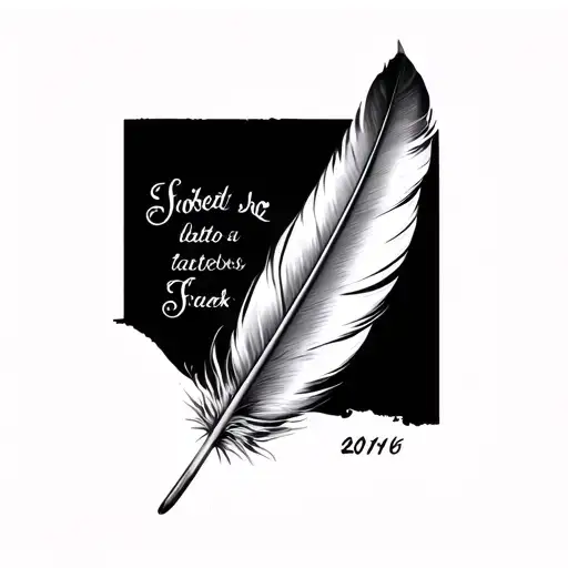 Feather Quill With Date Written