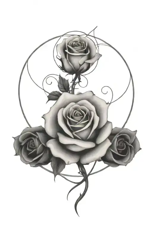Small Beautiful Rose Surrounded By Music Notes Intertwined