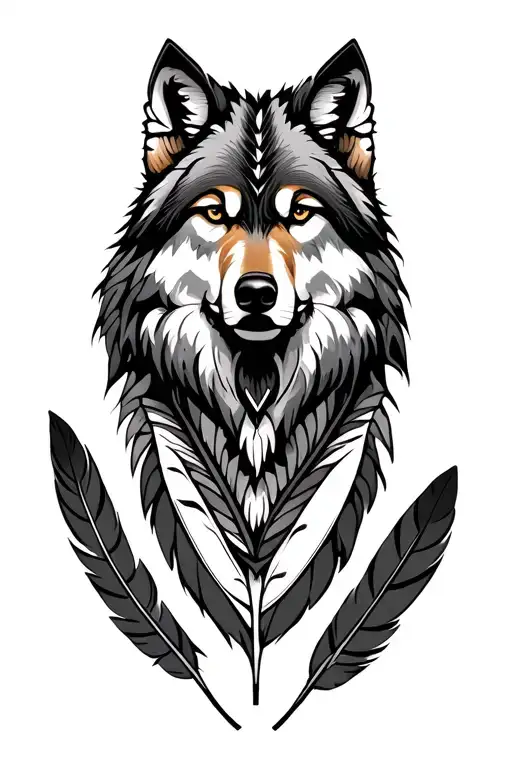 Wolf Indian Feathers