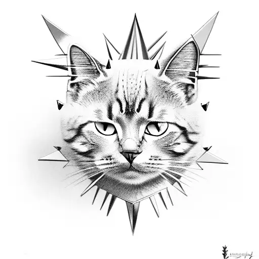 Heavy Metal Cat With Spikes