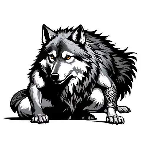 Wolf Persian Cyrus The Great Lightings Paladin Kneeling