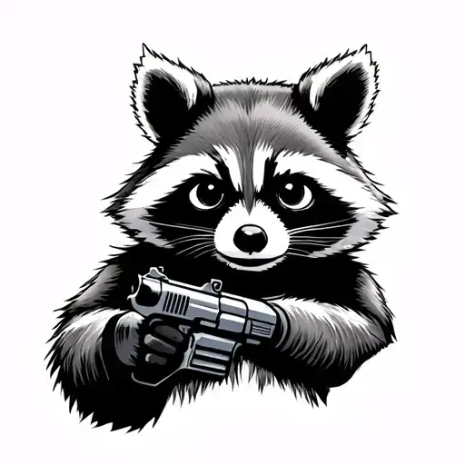 Rocket Raccoon Holding Gun