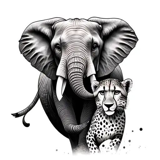 Elephant And Cheetah