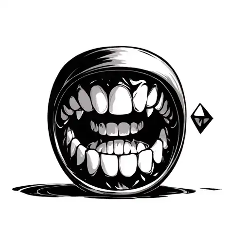 Dice Inside Vampire Teeth