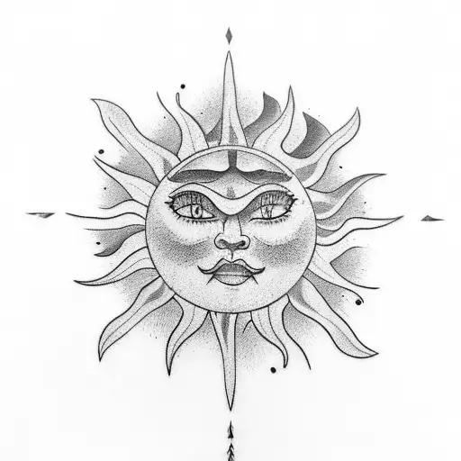 Sun Tattoo For Underarm