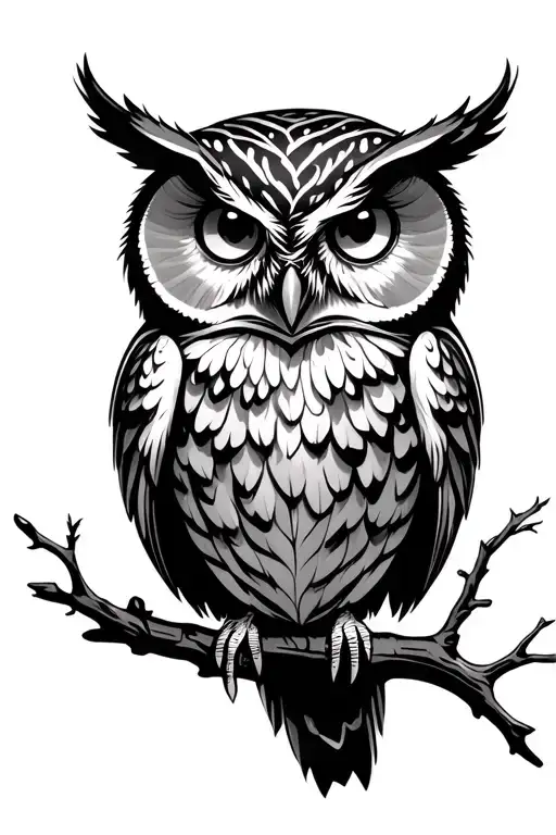 Owl Sptyshka Biological Viddle On A Branch