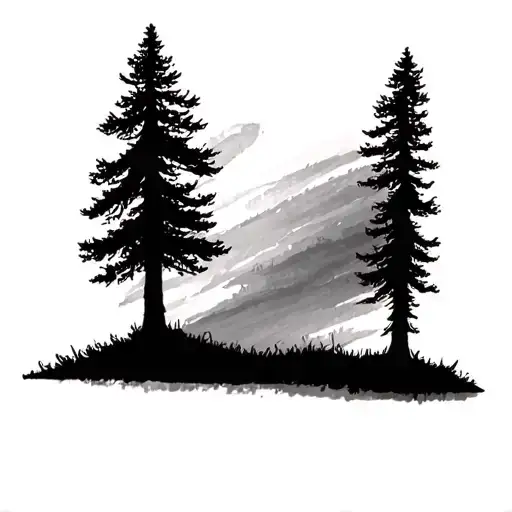 Tree Line Silhouette On Right Wrist