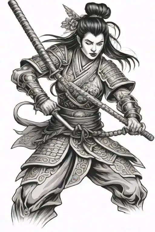 Oriental Woman Samurai Warrior