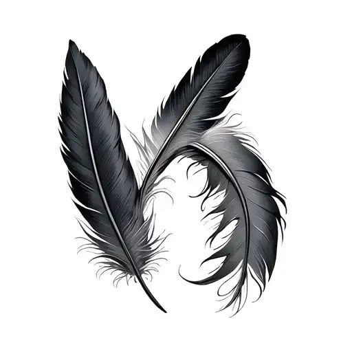 Feather Infinity Symbol With Never Far Apart Yet Connected