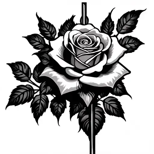 Cross Of Christ And Rose