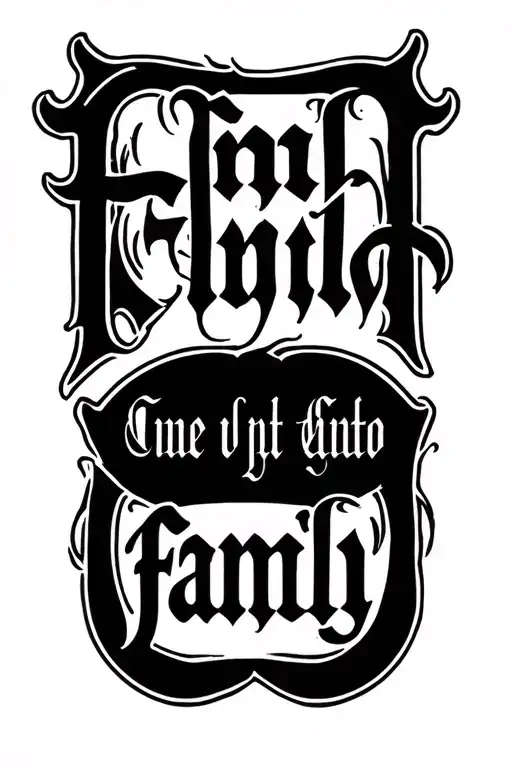 Family Old English Font Tattoo