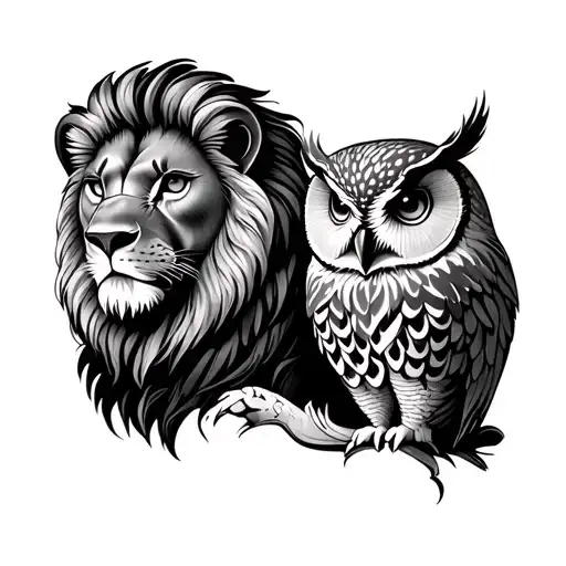 Lion And Owl Night And Day