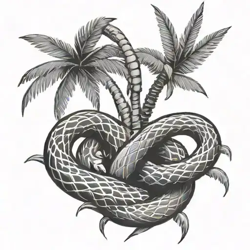 Los Angeles Palm Tree And Snake Wrapped
