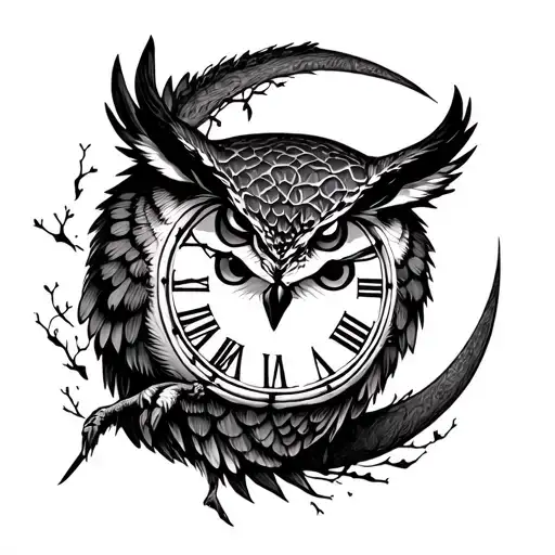 Owl Moon Clock Face