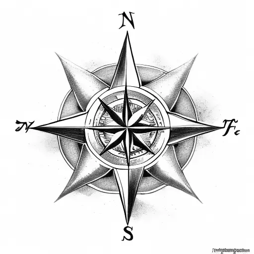 Fleur De Lis Mixed With The Compass Rose