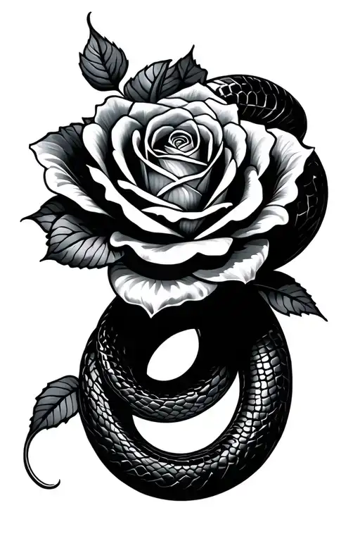 Snake An Rose Wrapped