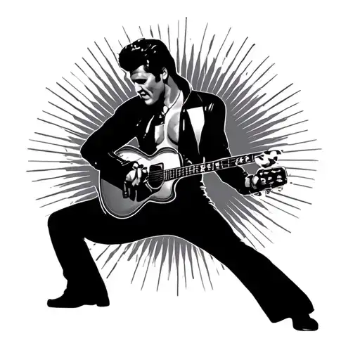 Blackout Elvis Dancing Silhouette Made