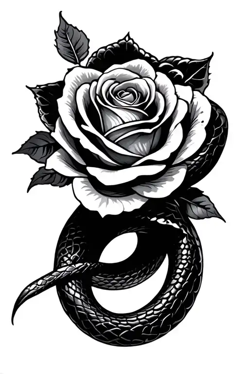 Snake An Rose Wrapped Straight