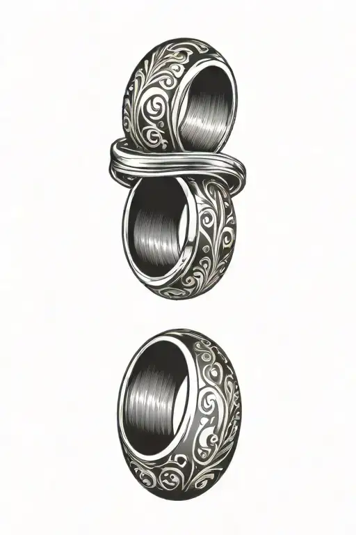 Date Wedding Ring Tattoo Design