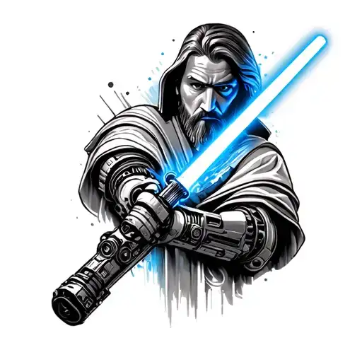 Star Wars Mechanical Forearm Sleeve With Obi Wan Kenobi's Lightsaber Hidden Within