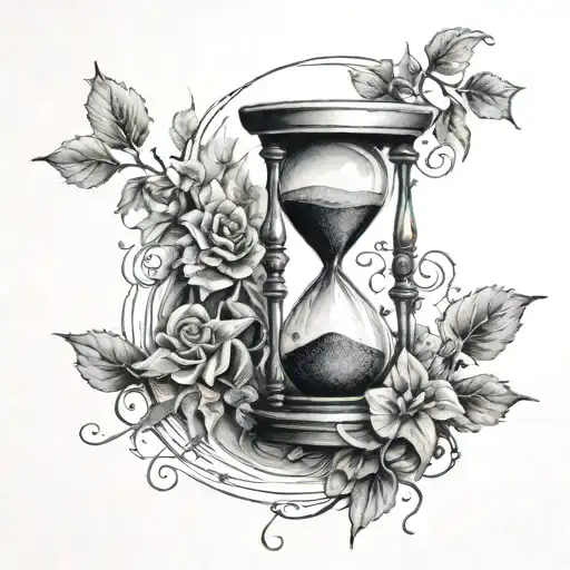 Hourglass Sand Running Surrounded By Vines Wrapped Around The Hourglass