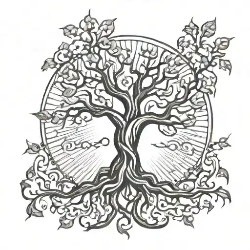 Sun Tree Intertwined