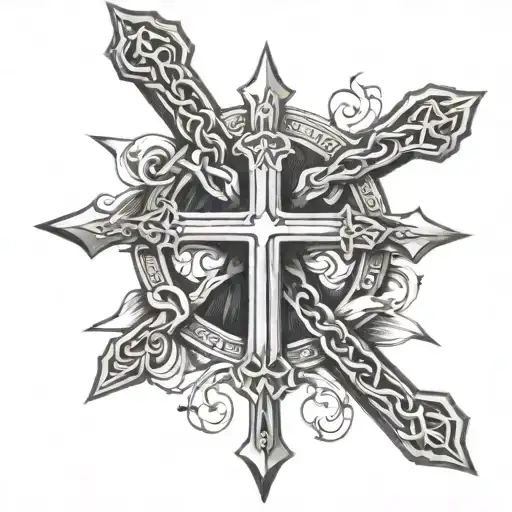 Cross Intertwined With Words Faith Prayer Discipline