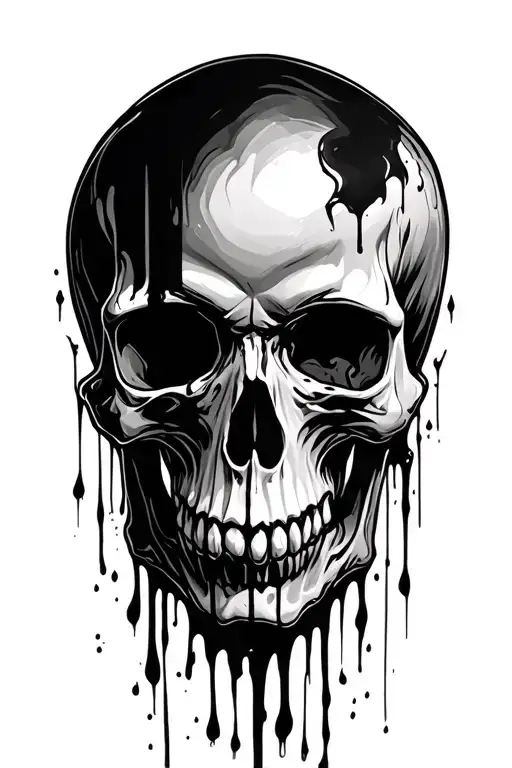 Skull With Blood Coming Out Tattoo