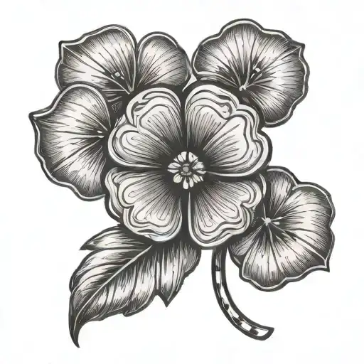 Four Leaf Clover With Eye In Each Clover