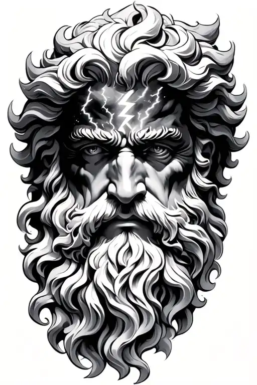 Realism Zeus With Lightning In His Eye